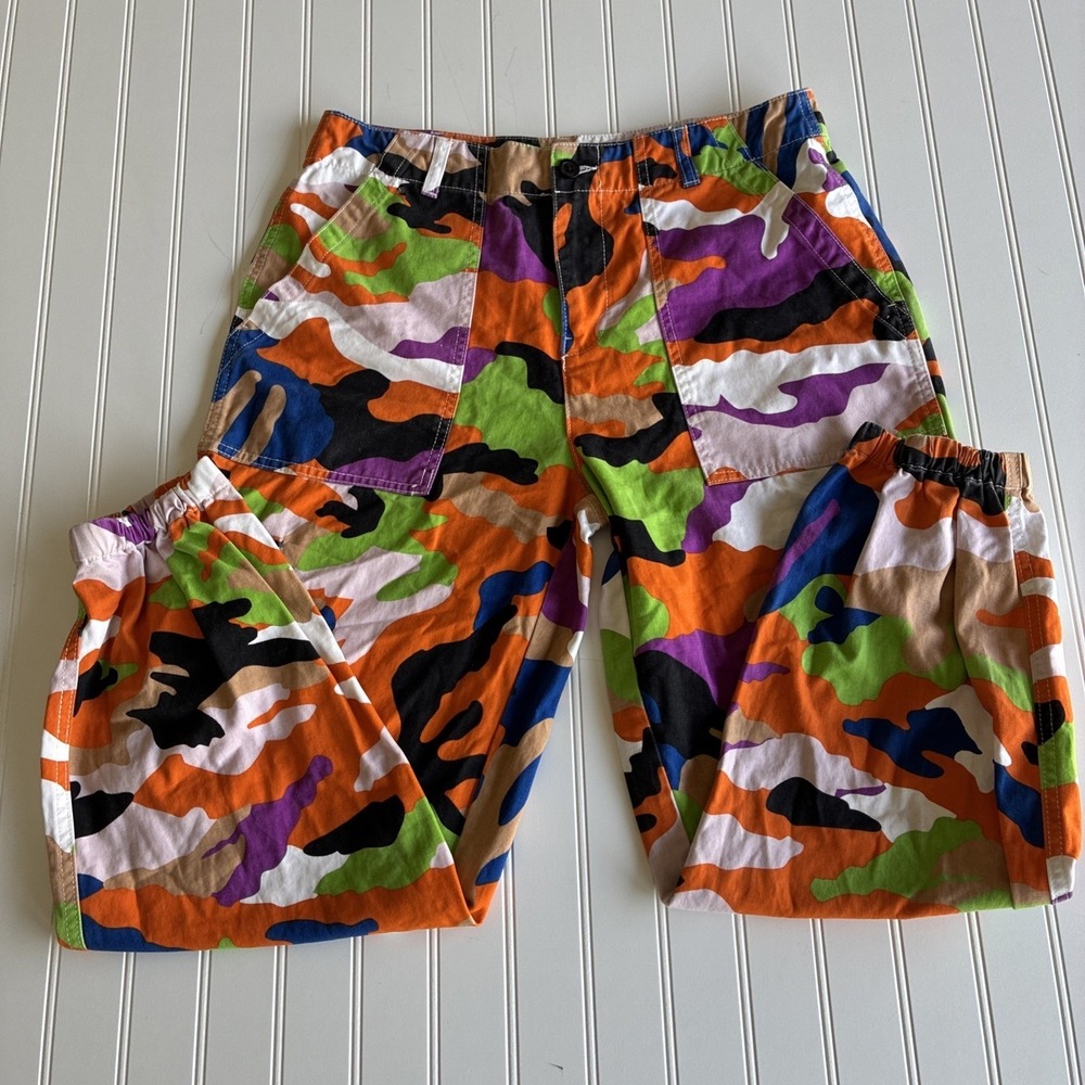 Skater Street Multicolor Rainbow Camo Parachute Cargo Jogger Pants Men Lg 30X27